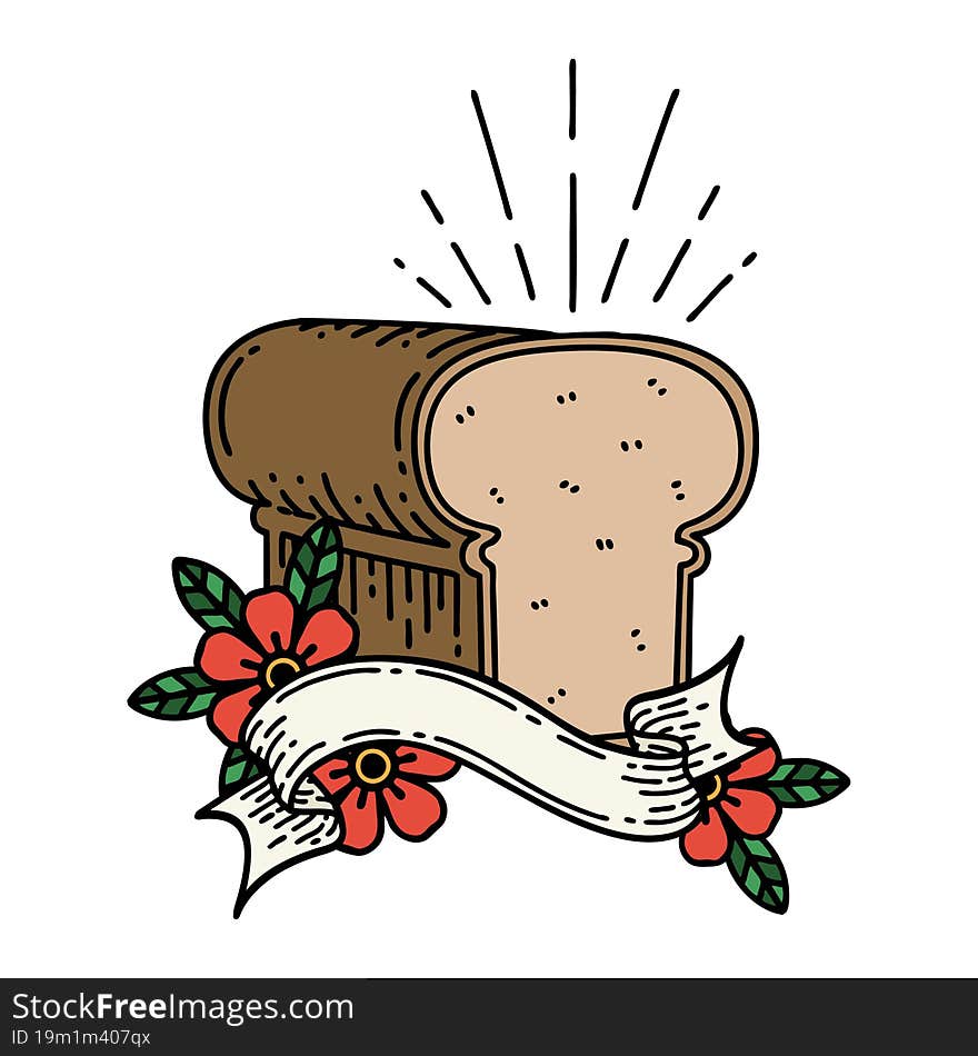 banner with tattoo style loaf of bread