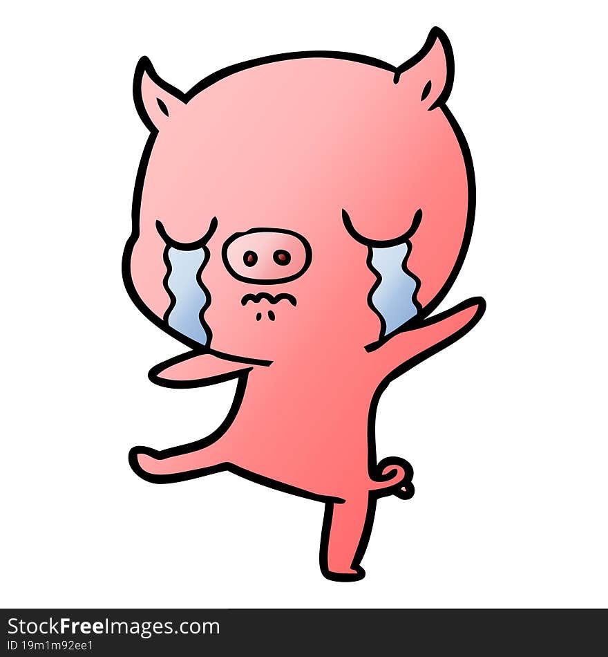 cartoon pig crying. cartoon pig crying