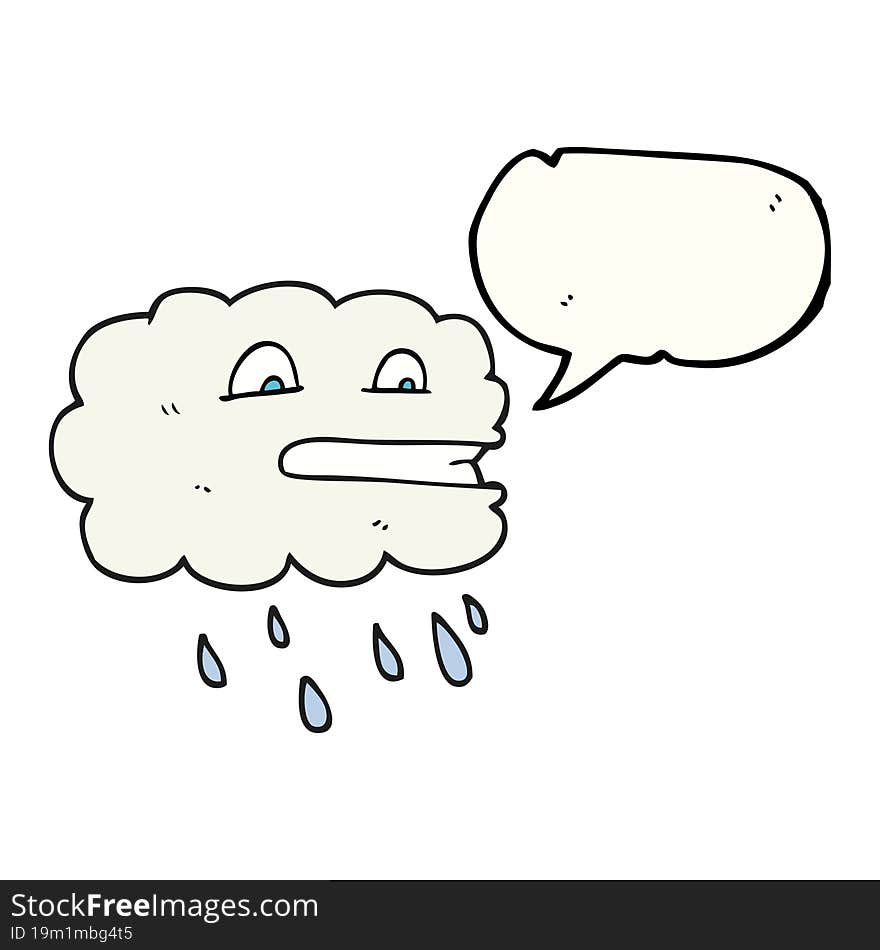 Speech Bubble Cartoon Rain Cloud