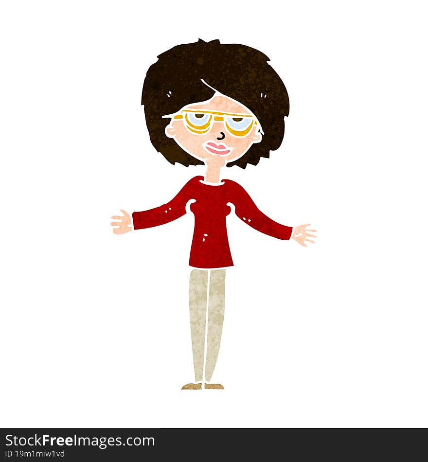 cartoon woman wearing spectacles