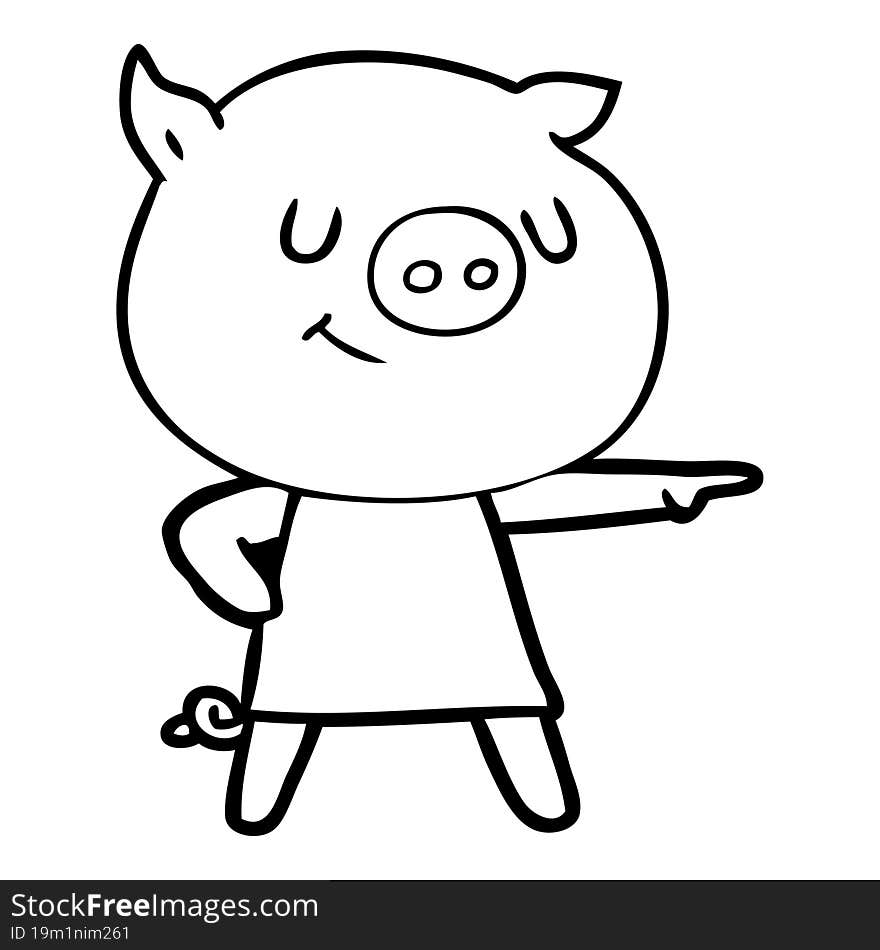 happy cartoon pig. happy cartoon pig