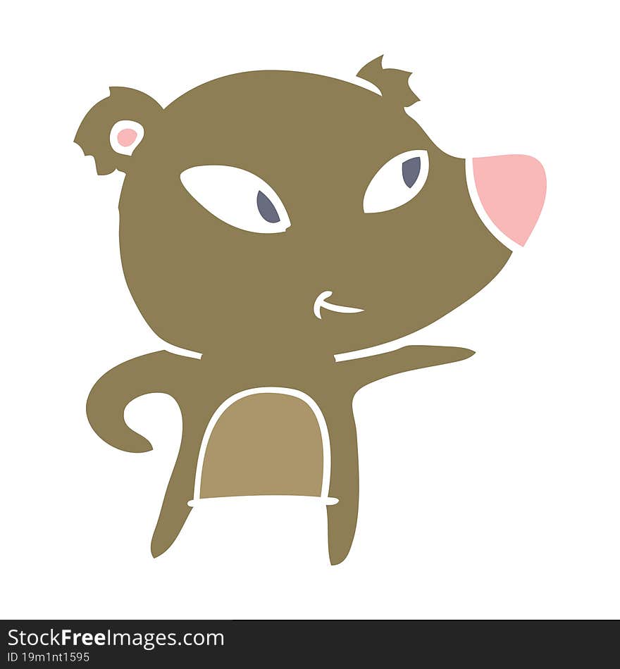 cute flat color style cartoon bear