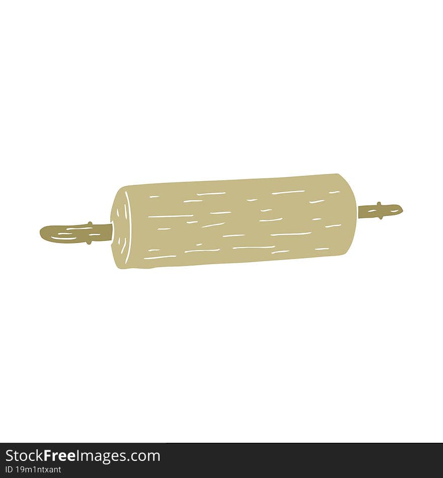 flat color illustration of a cartoon rolling pin