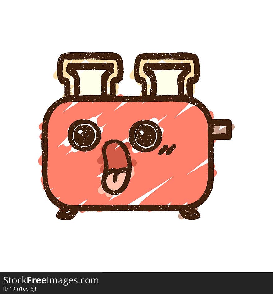 Shocked Toaster Chalk Drawing