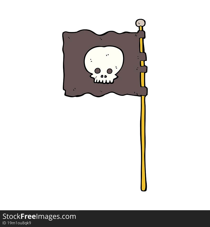 cartoon waving pirate flag