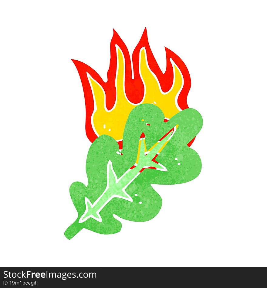 cartoon burning eaf symbol