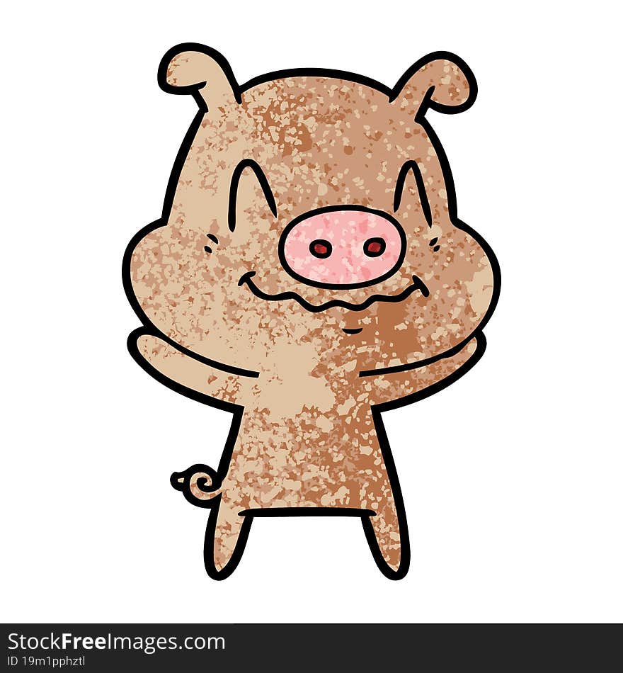 nervous cartoon pig. nervous cartoon pig