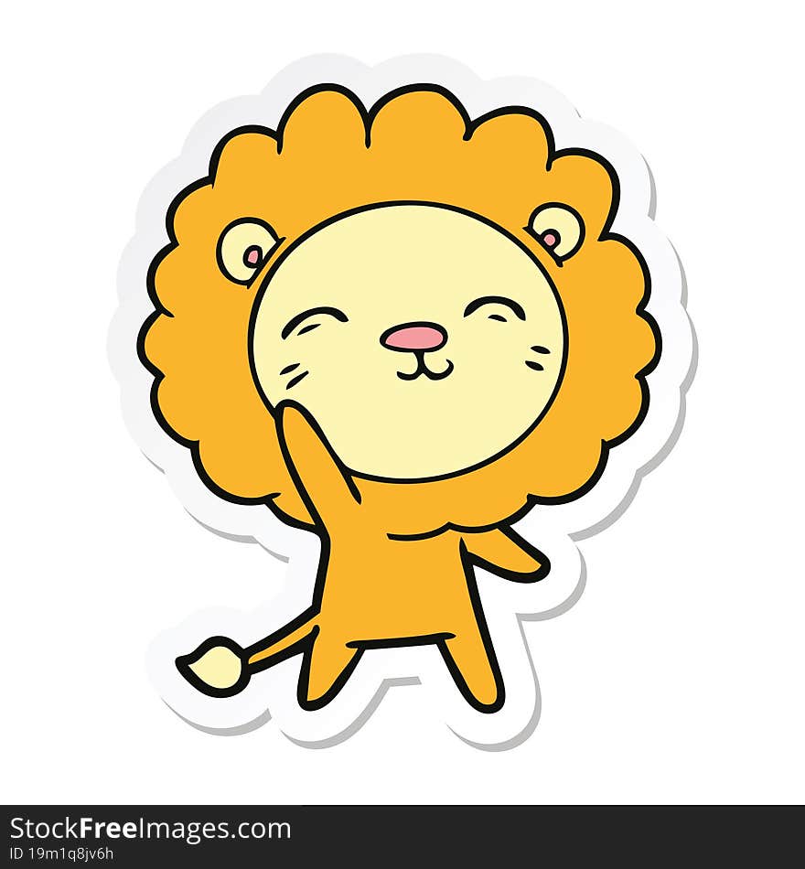 sticker of a cartoon lion