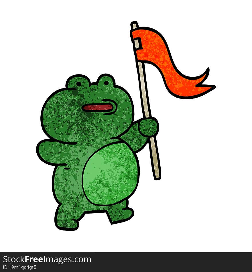 funny cartoon doodle frog