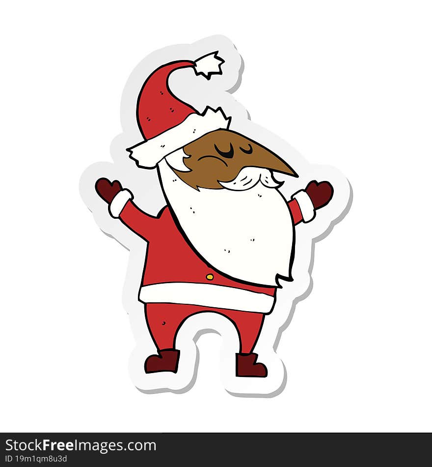 sticker of a cartoon santa claus