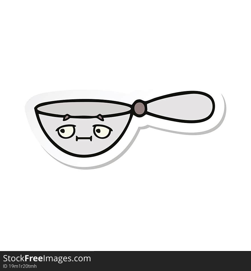 Sticker Of A Cute Cartoon Measuring Spoon