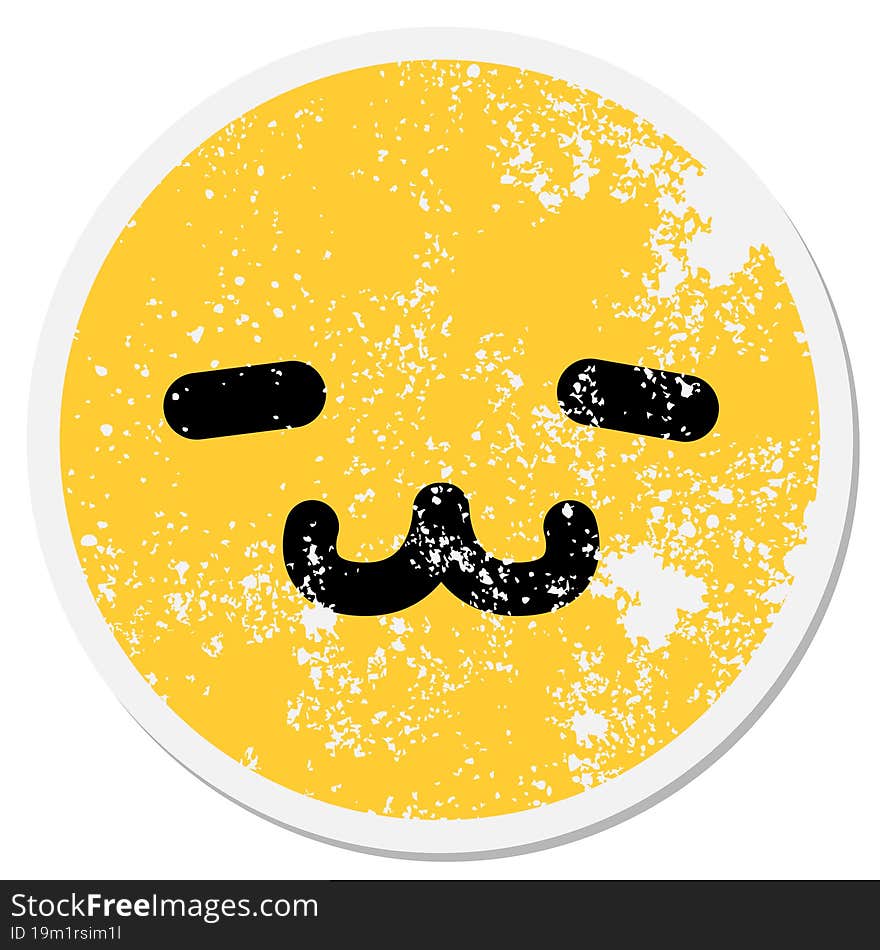 content pet animal face circular sticker