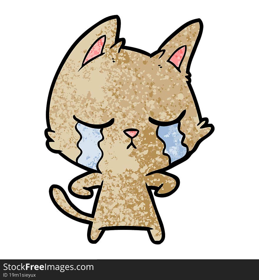 crying cartoon cat. crying cartoon cat