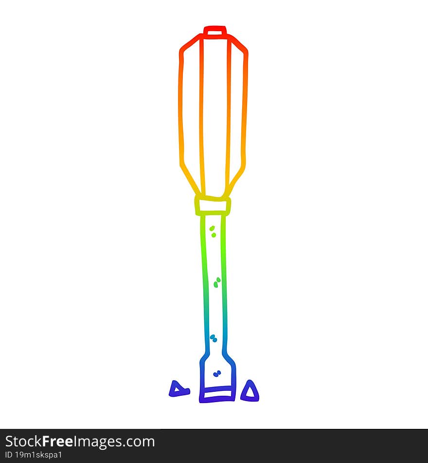 Rainbow Gradient Line Drawing Cartyoon Flat Head