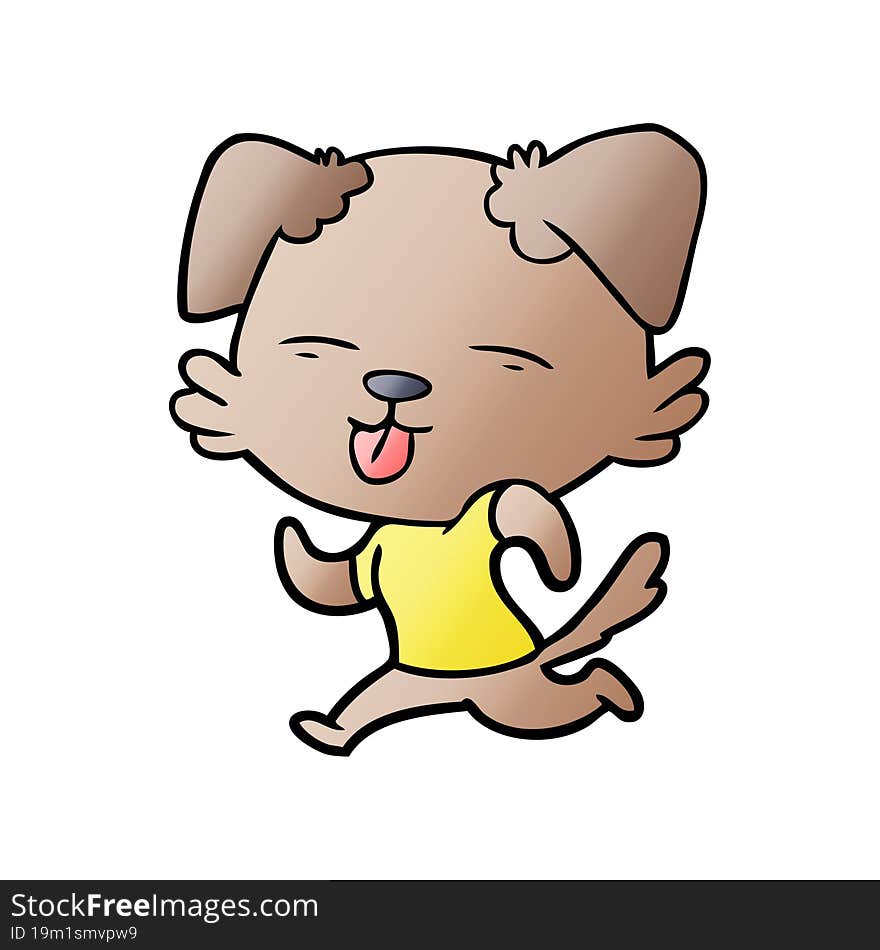 cartoon running dog sticking out tongue. cartoon running dog sticking out tongue