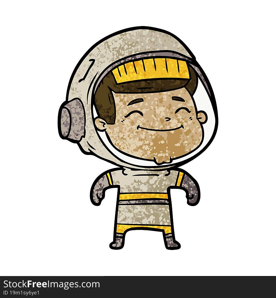 happy cartoon astronaut. happy cartoon astronaut