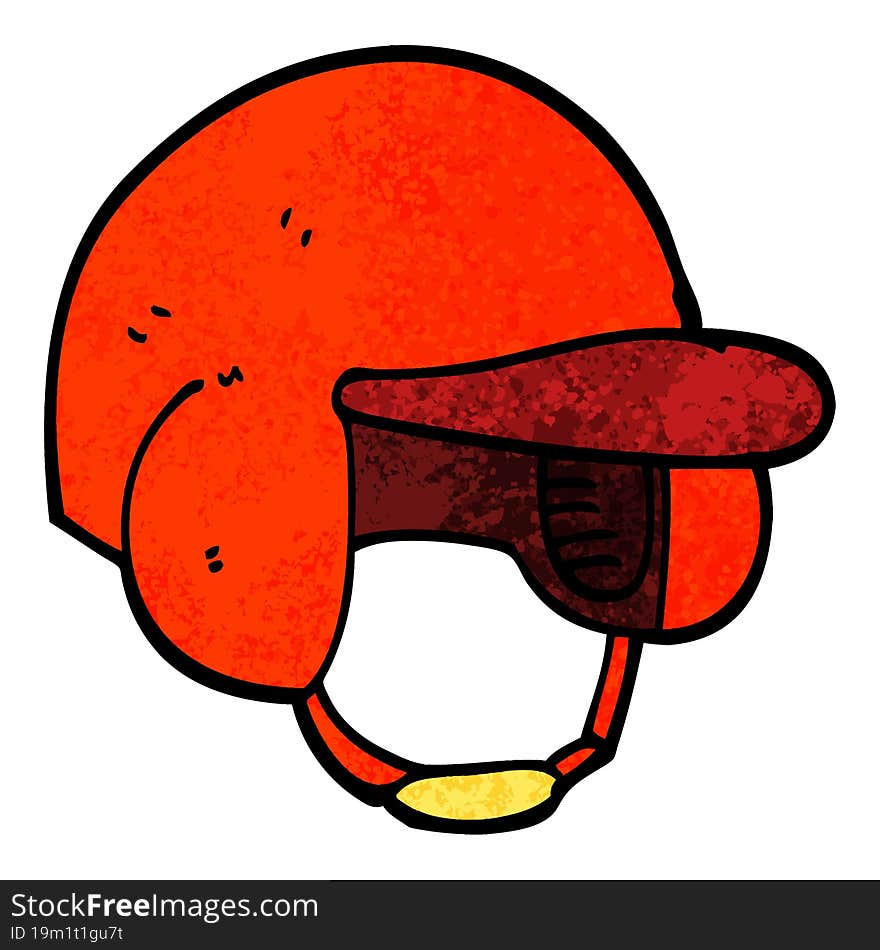 grunge textured illustration cartoon baseball helmet