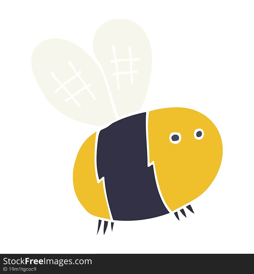 flat color style cartoon bee