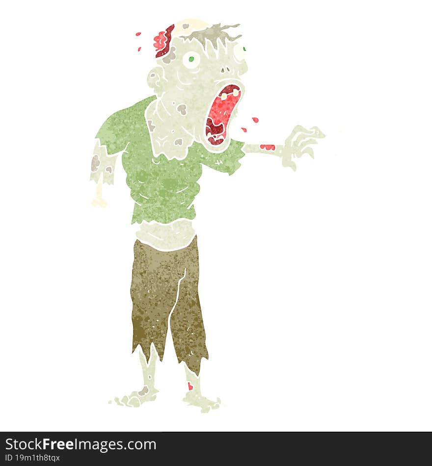 retro cartoon zombie