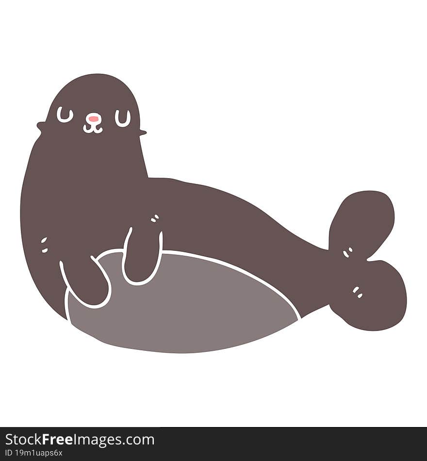 flat color style cartoon seal