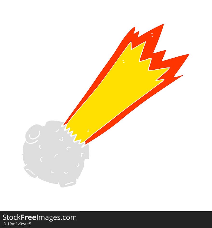 flat color illustration of a cartoon meteor