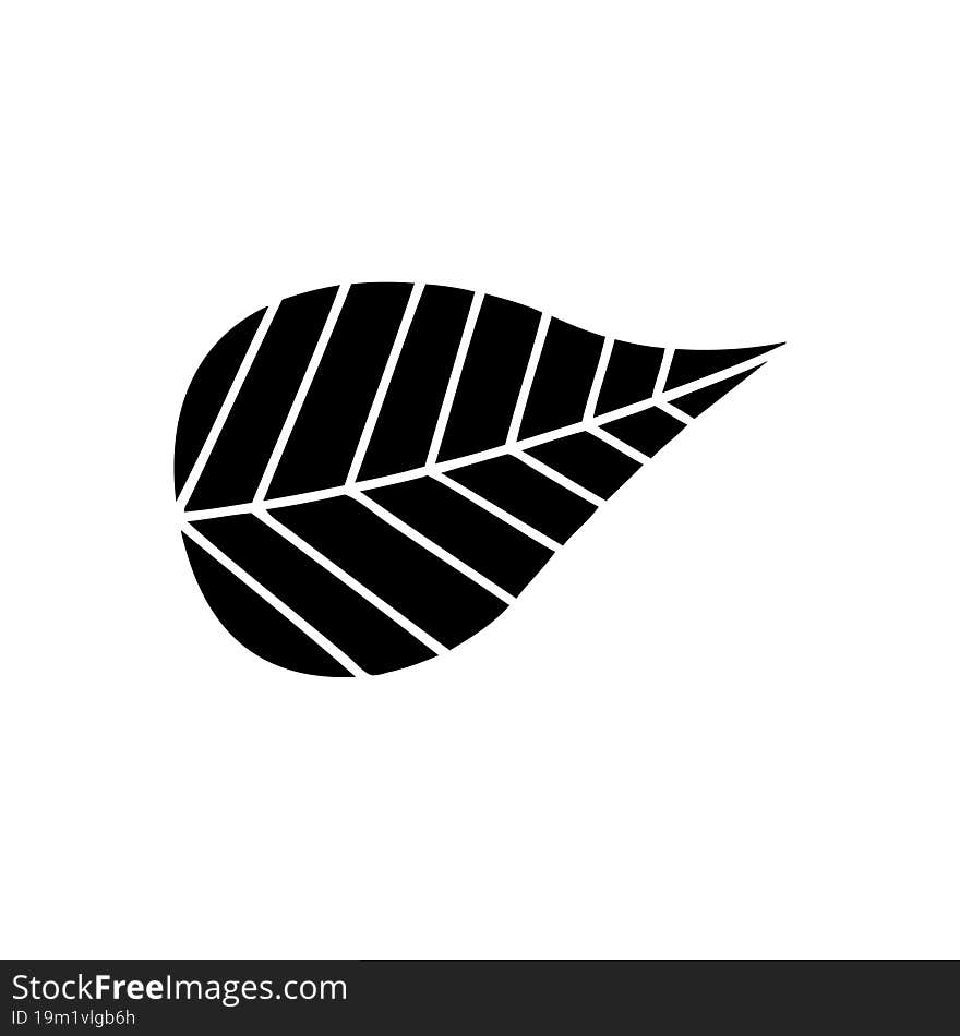 flat symbol green leaf