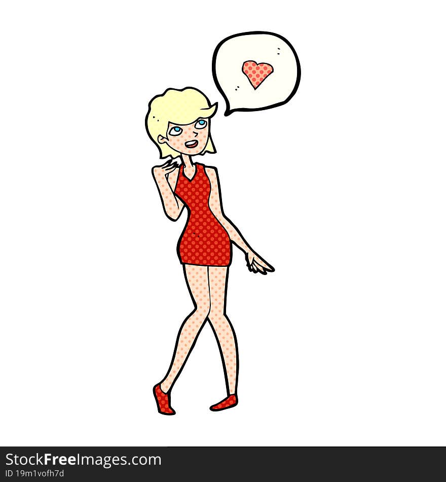 cartoon woman in love