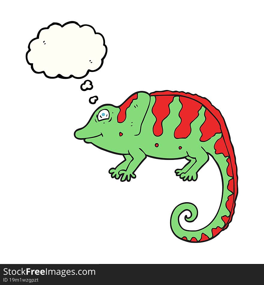 Thought Bubble Cartoon Chameleon