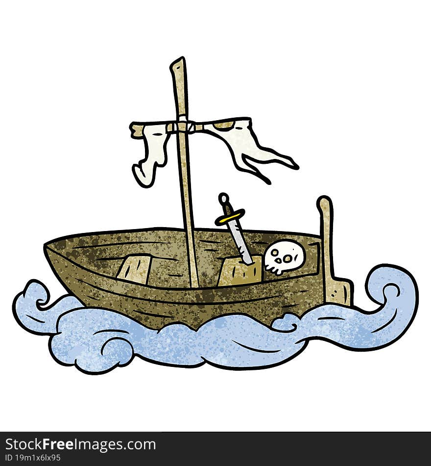 cartoon old shipwrecked boat. cartoon old shipwrecked boat