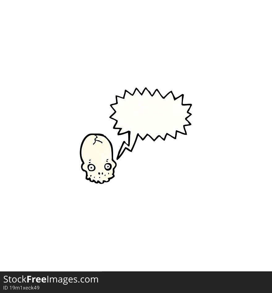 cartoon skull with speech bubble