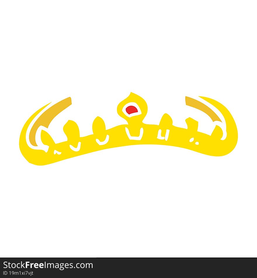 flat color illustration of a cartoon tiara