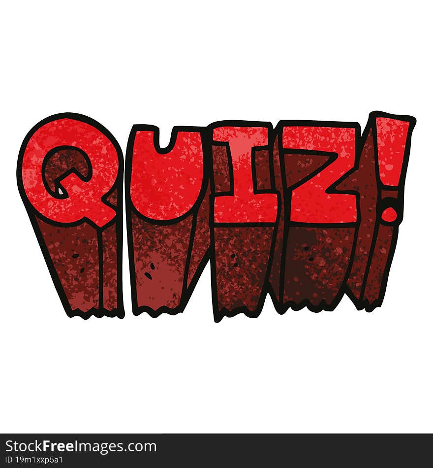 cartoon doodle quiz sign