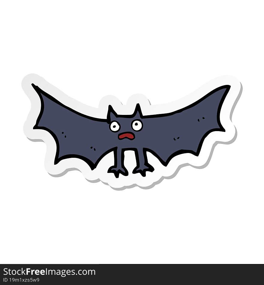 sticker of a cartoon bat