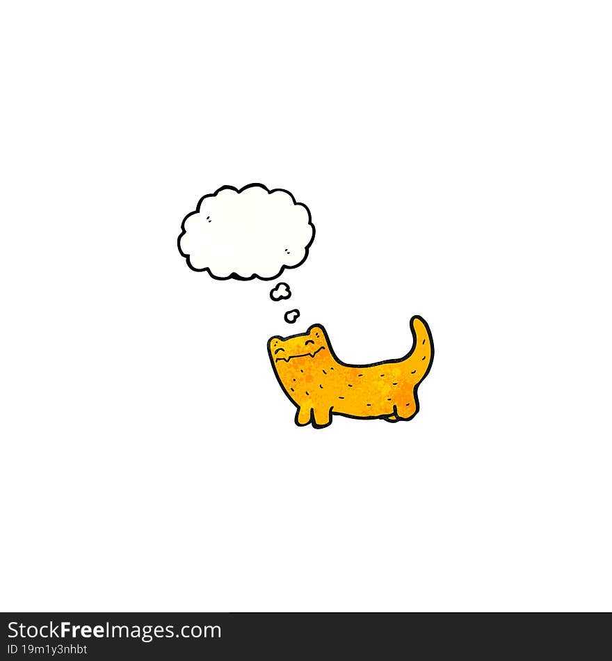 cartoon cat with thought bubble