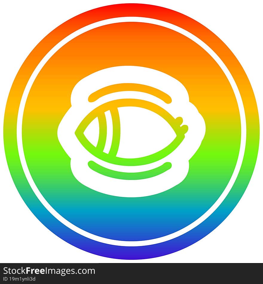 staring eye circular in rainbow spectrum