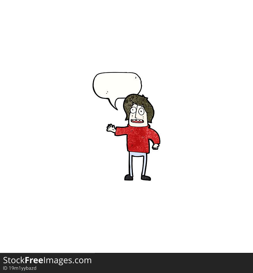 Cartoon Man With Speech Bubble