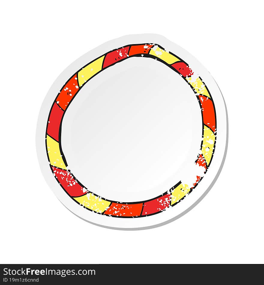 retro distressed sticker of a cartoon hula hoop