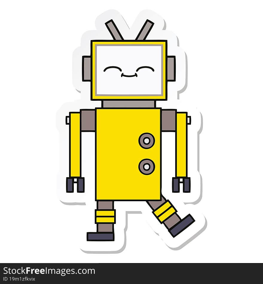 sticker of a cute cartoon robot