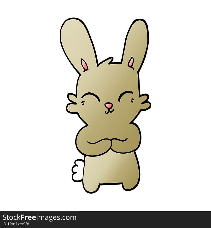 Cute Vector Gradient Illustration Cartoon Rabbit