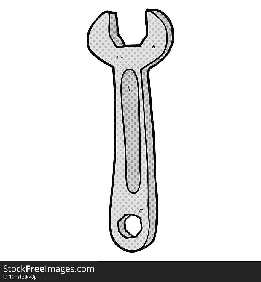 freehand drawn cartoon spanner