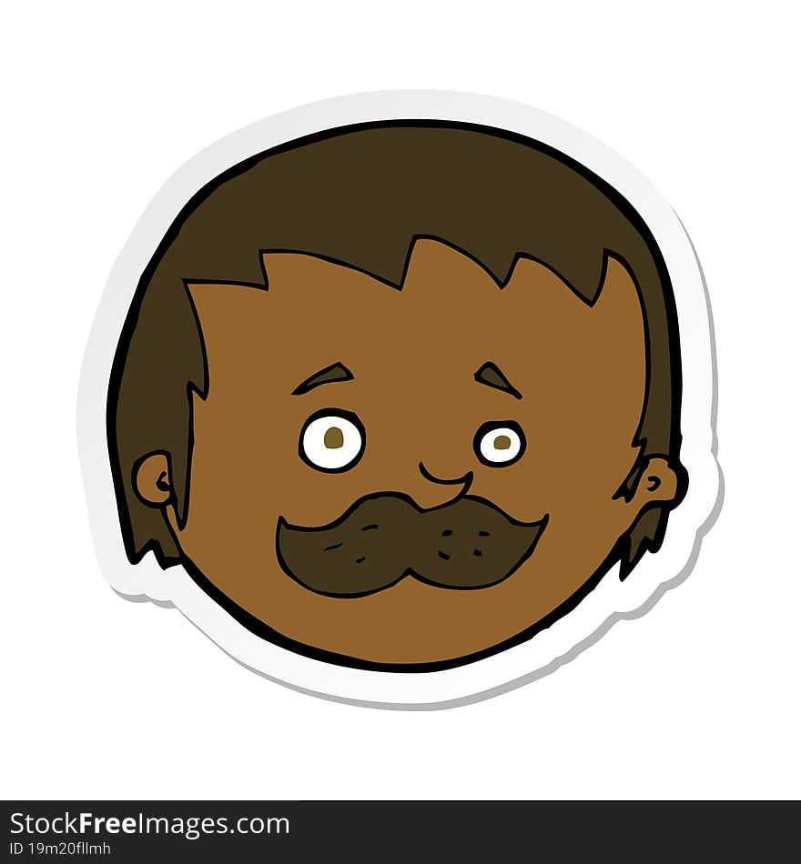 sticker of a cartoon man with mustache