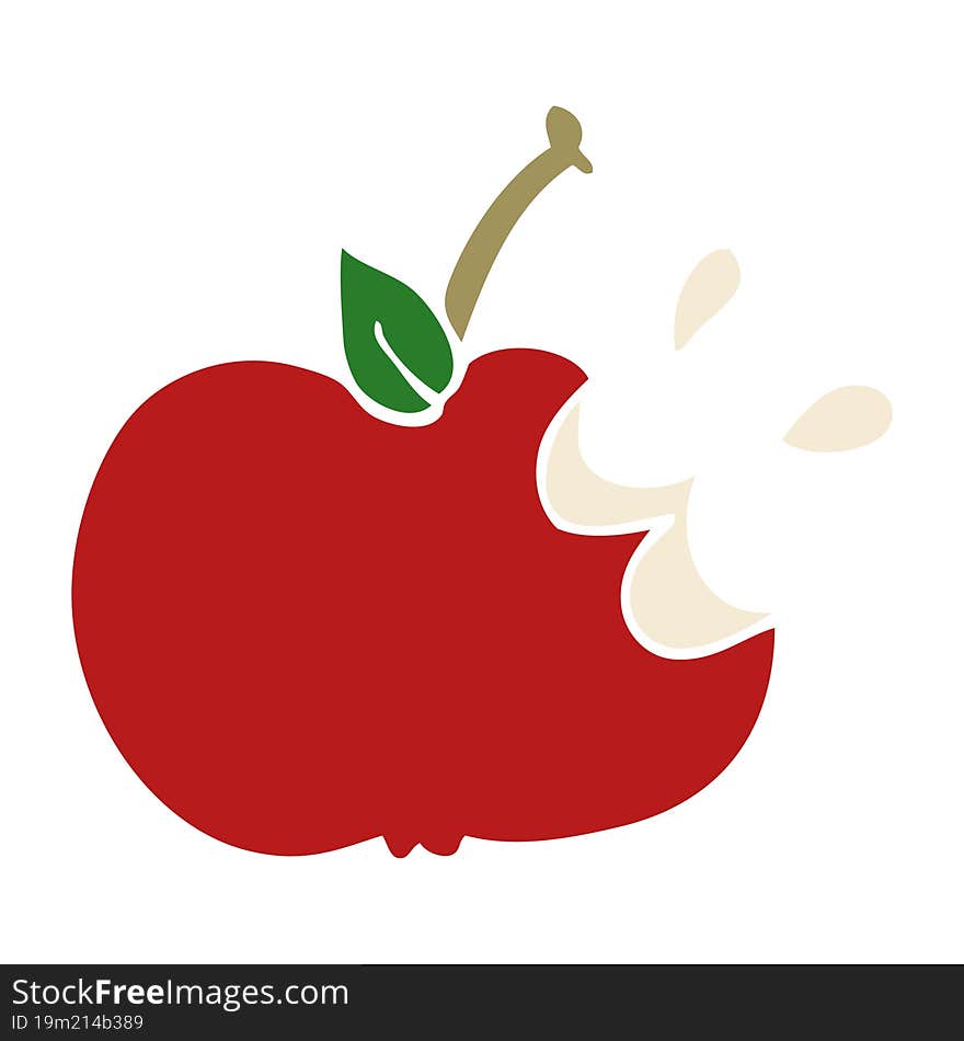 cartoon doodle juicy bitten apple