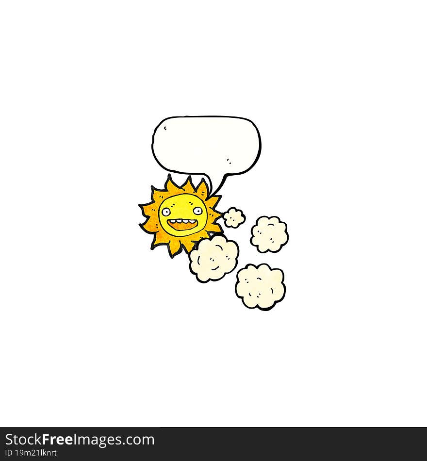 cartoon sun and clouds