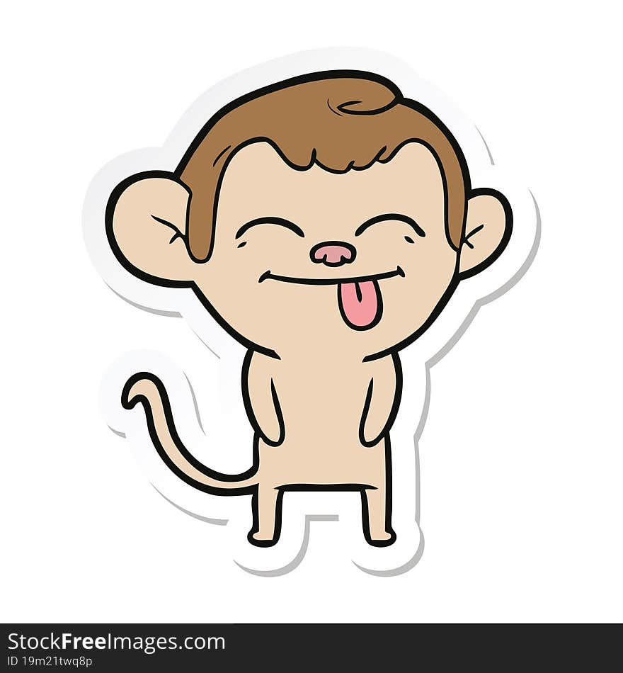 sticker of a funny cartoon monkey