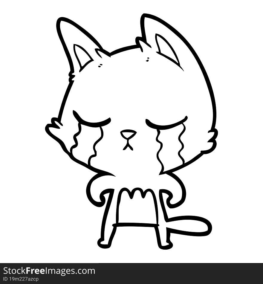 crying cartoon cat. crying cartoon cat