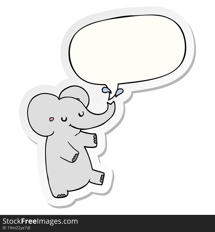 cartoon dancing elephant with speech bubble sticker