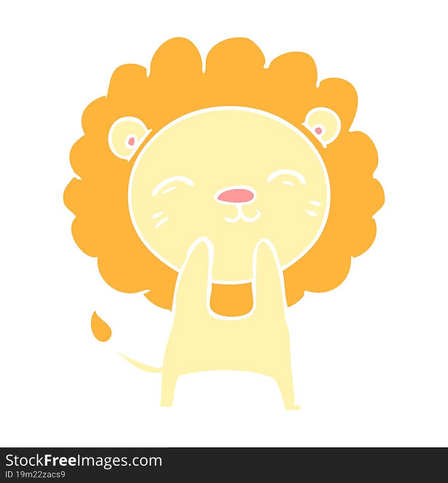 flat color style cartoon lion