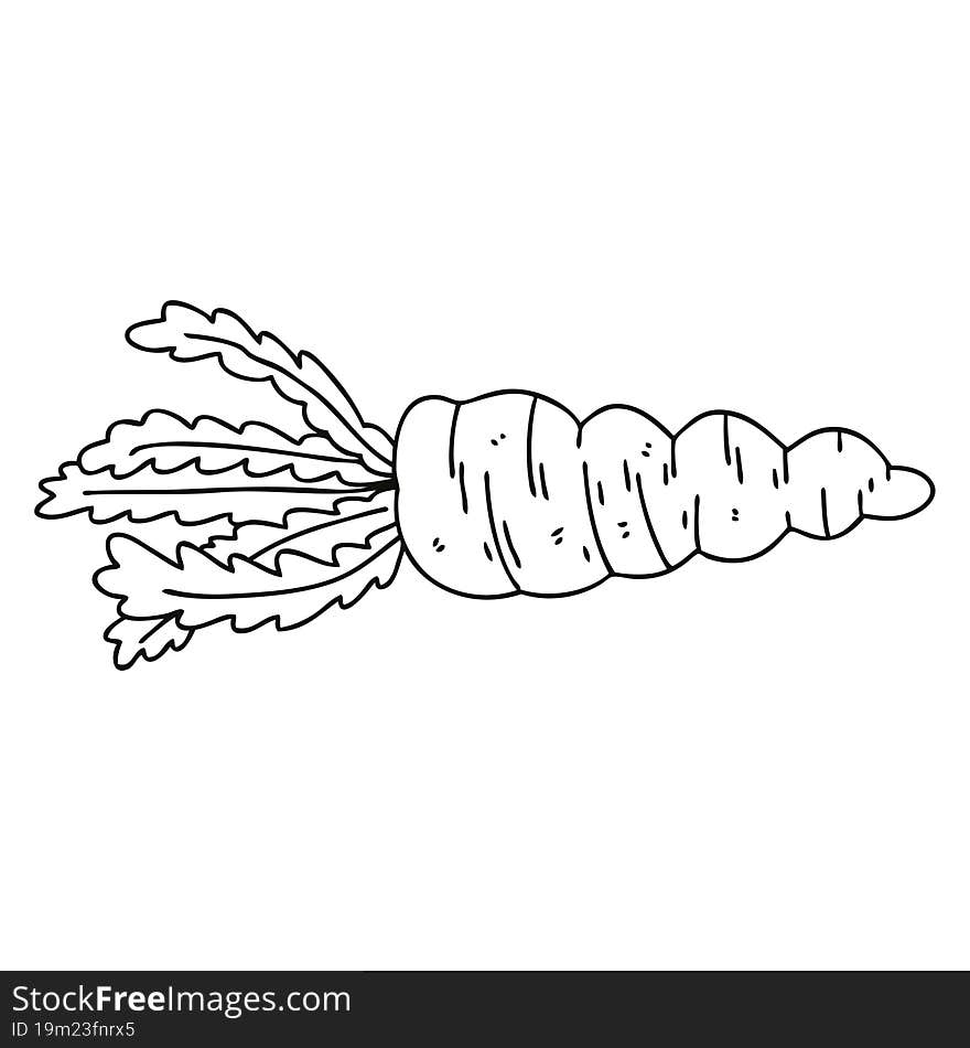 Quirky Line Drawing Cartoon Carrot