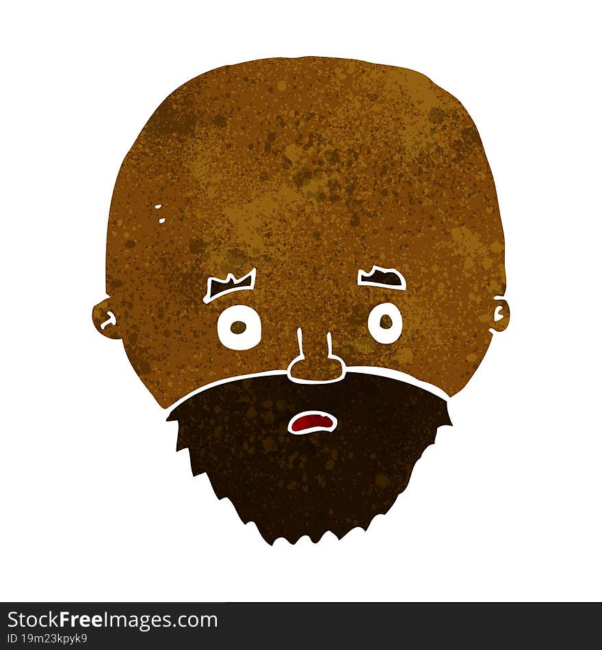 Cartoon Shocked Man With Beard