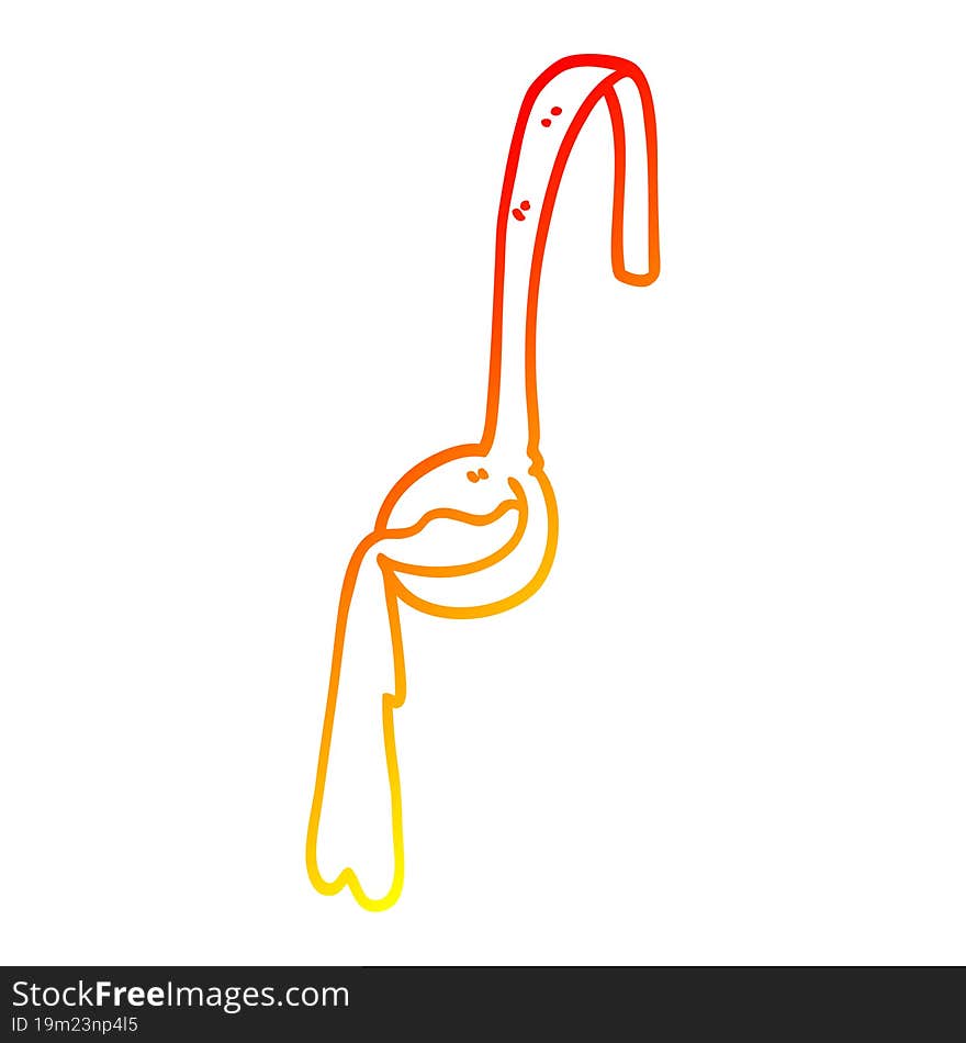 warm gradient line drawing cartoon ladle of food